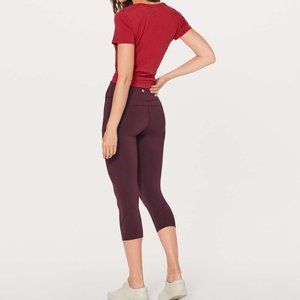 Lululemon In Movement Crop Everlux 19" Burgundy
